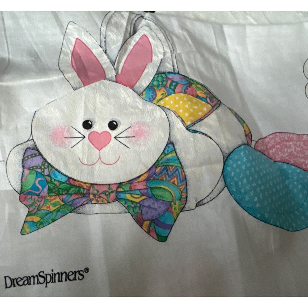 VTG DreamSpinners Bunny Basket Cut & Sew Fabric Panel Easter Sewing Craft Decor